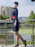 SIW Siwen Media 051 China Eastern Airlines uniform, cap, scarf, skirt, four pieces set - Siqi(13)